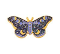 Black Butterfly Moth Brooch Lily of the Valley Tendrils Pin, Normal, Non-precious metal