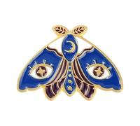 Black Butterfly Moth Brooch Lily of the Valley Tendrils Pin, Normal, Non-precious metal