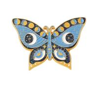 Black Butterfly Moth Brooch Lily of the Valley Tendrils Pin, Normal, Non-precious metal