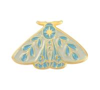 Black Butterfly Moth Brooch Lily of the Valley Tendrils Pin, Normal, Non-precious metal