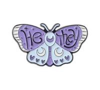 Black Butterfly Moth Brooch Lily of the Valley Tendrils Pin, Normal, Non-precious metal