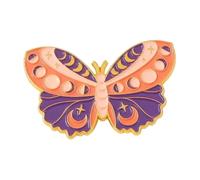 Black Butterfly Moth Brooch Lily of the Valley Tendrils Pin, Normal, Non-precious metal