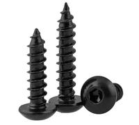 Black Button Head Hex Socket Drive Carbon Steel Screws - Exterior Finish Black Oxide - High Strength Round Head Self-tapping Screws M6 x 16mm (30Pcs)