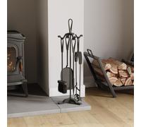 (Black) Buxton 5pc Fireplace Companion Tool Set Heavy Duty