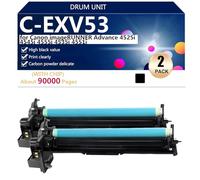 Black C-EXV53 Drum Unit High Capacity Replacement for Canon imageRUNNER Advance 4525i 4545i 4555i 4535i 4551i Printer,Black-2 pack