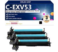 Black C-EXV53 Drum Unit High Capacity Replacement for Canon imageRUNNER Advance 4525i 4545i 4555i 4535i 4551i Printer,Black-3 pack