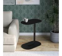 Urbn-Living Urbnliving 63Cm Height Black C Shaped Oval Side End Wood & Metal Bedside Couch Sofa Bedroom Table