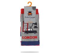 Black Cab Red Phone Box | Unisex London Socks for Boys Girls | London Theme Gift | Size 4-7
