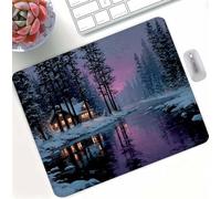 Black Cabin Gaming Mouse Pad, High Precision Smooth Surface with Anti-Fray Stitched Edges, Professional Mouse Mat for Gaming & Esport, Non-Slip Rubber Base, Water Resistant MousePad 30 x 25 cm d0d-296