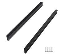 Black Cabinet Handles Modern, 2 Pack Furniture Handle Solid Aluminum Alloy | Anodized Surface, Kitchen Door Handles Hole Centers: 96-1160mm Cupboard Handle Drawer Pulls Wardrobe Pulls 576mm/22.7in