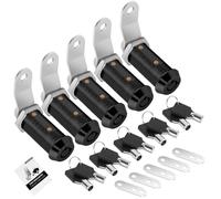Black Cabinet Lock with Keys, RV Storage Locks Keyed Alike, RV Locks for Storage Door, Camper Toolbox RV Cam Locks with Manual (Black -5 Pack, 1-1/2 Inch)