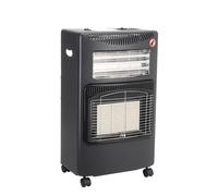 (Black) Cabinet Mobile Gas Heater Room Indoor Portable Ceramic Piezo Butane 1.3KW-4.2 kW