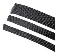 Black Cable Sleeve Insulated Braided Sleeve 4/6/8/10/12/16/20/25/30/40/50mm Tight Protection Expandable Wire Ground (10mm 5 meters)