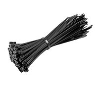 Black Cable Ties, 200mm x 3.6mm, Pack of 100, Premium Nylon Zip Ties, Multi-Purpose Plastic Tie Wraps, Secure Self-Locking Mechanism, for Home, Garden, Workshop, Office and DIY