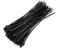 Black Cable Ties 300mm x 4.8mm, Self-Locking Nylon Zip Ties, 100 Pack