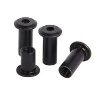 Black Cabon Steel M3 M4 M5 M6 M8 Steel Hex Hexagon Socket Head Furniture Rivet Connector Insert Joint Sleeve Nut(M6x35mm (5pcs))