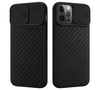 (Black) Cadorabo case for Apple iPhone 12 / 12 PRO TPU silicone cover camera protection Display Saver Display Protection