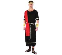 Black Caesar Roman Mens Greek Emperor Toga Fancy Dress Costume Adult Outfit