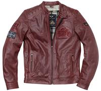 Black-Cafe London Bangkok Motorcycle Leather Jacket, red, size 52 for Men