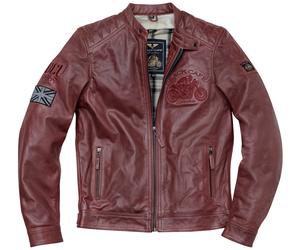 Black-Cafe London Bangkok Motorcycle Leather Jacket, red, size 54 for Men