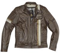 Black-Cafe London Barcelona Motorcycle Leather Jacket, brown, size 54 for Men