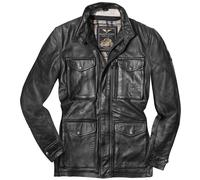 Black-Cafe London Classic Motorcycle Leather Jacket, black, size 50 for Men