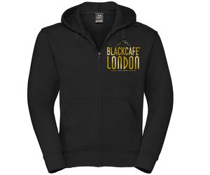 Black-Cafe London Classic Zip Hoodie, black-gold, size M for Men