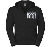 Black-Cafe London Classic Zip Hoodie, black/white, size M