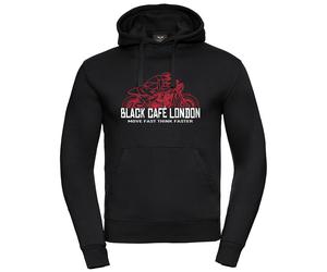 Black-Cafe London Fast Live Hoodie, black-red, size S for Men