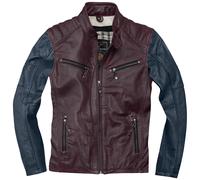 Black-Cafe London Firenze Leather Jacket, red-blue, size 48 for Men