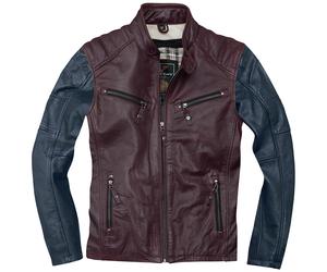 Black-Cafe London Firenze Leather Jacket, red-blue, size 52 for Men