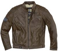Black Cafe London Houston Motorcycle Leather Jacket, brown, size 52 for Men