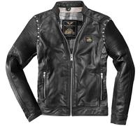 Black-Cafe London Milano 2.0 Motorcycle Leather Jacket, black, size 52 for Men