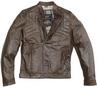 Black-Cafe London Philadelphia Motorcycle Leather Jacket, brown, size 52