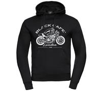 Black-Cafe London Retro Bike Hoodie, black-white, size S for Men
