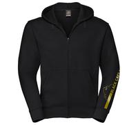 Black-Cafe London Retro Stripe Zip Hoodie, black/gold, size M