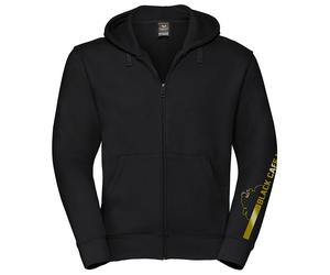 Black-Cafe London Retro Stripe Zip Hoodie, black/gold, size M