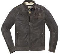 Black-Cafe London Sydney Motorcycle Leather Jacket, brown, size 52 for Men
