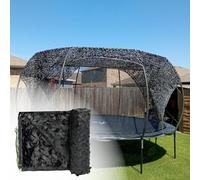 Black Camouflage Netting Garden Shade 19.7 ft x 39.4 ft/236.2 in x 472.4 in/6x12 m, Decorative Camo Netting Pergola Cover, Breathable 210D Oxford Mesh for Patio Privacy Balcony Decor Backyard
