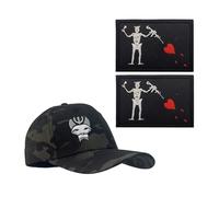 Black Camouflage US Seal Team Six Baseball Cap Flexible Fit Tactical Seals Hat+Patch (5,L)