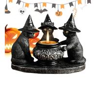 Black Candle Holder,Witch Cat Table Decor Candle Holders | Halloween Decorations Black Collectible Figurines for Home Bedroom Fireplace Party Decorations Restaurant Hotel