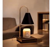Black Candle Warmer Lamp with Timer, Dimmer, Remote, and Auto Shut-Off - Adjustable Candle Melter with 2 Bulbs for Lasting Fragrance - Aromatherapy Scented Wax Jar Candle Burner Lamp, Gift-Ready