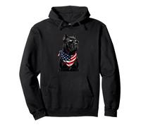Black Cane Corso Patriotic USA Flag Bandana Dog Lover Pullover Hoodie