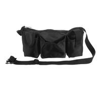 Black Canvas Tool Pouch Belt Bag with Multiple Pockets, Buckle Closure | Waist Wear for Utility and Small Tools, Gardening Chores at Home, One Piece