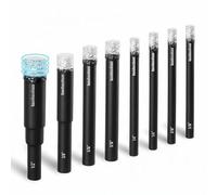 BLACK CANYON 8 Pcs Diamond Core Bit Set, 3/16", 1/4", 5/16", 3/8", 1/2" Tile Drill bits with Integrated Coolant for Fast Dry Drilling, for Ceramic Tile, Marble, Granite, Quartz & Glass