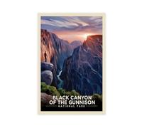 Black Canyon Of The Gunnison National Park River View-KC Vintage Travel Poster Canvas Poster Bedroom Decor Landscape Office Room Decor Gift 08x12inch(20x30cm)