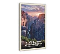Black Canyon Of The Gunnison National Park River View-KC Vintage Travel Poster Canvas Poster Wall Art Decor Print Picture Paintings for Living Room Bedroom Decoration 12x18inch(30x45cm)