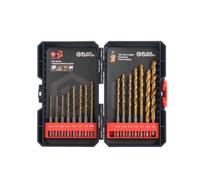 BLACK CANYON Twist Drill Bit Set - 15 Pcs HSS Titanium Nitride Coated Hex Shank Drill Bits for Metal, Wood, Plastic, DIY & Professional Use, Quick Change, 1/16"-3/8"