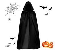 Black Cape Adult, 140CM Black Cloak, Wizard Costume, Traitors Cloak for Voldemort Grim Reaper Vampire Witch Carnival Cos