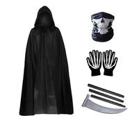 Black Cape, Cloak, Shadow Wear Fantasy Character Piece Look Costume Comfort Fit Gothic Style Theme Festival Ready Theater Quality, Cape for Women Men Wizard Adult